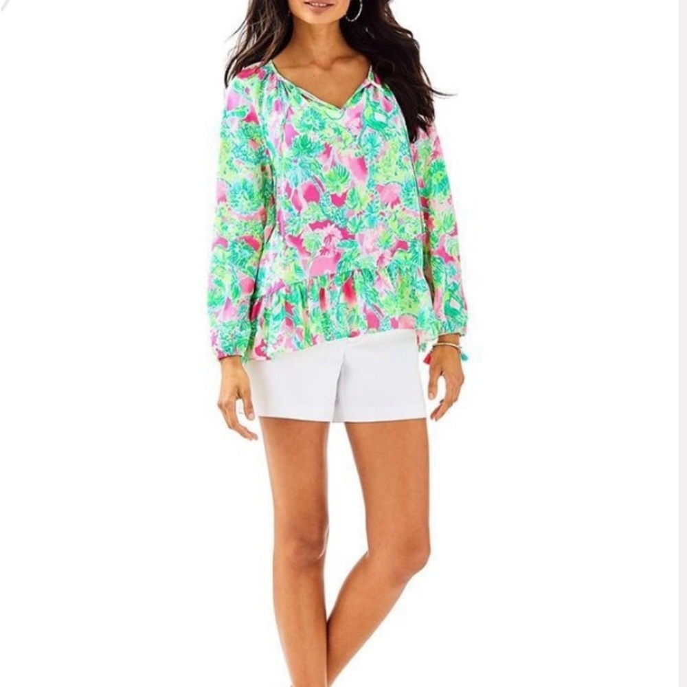 LILLY PULITZER TENSLEY TOP in Raz Berry Catty Shack print, Sz S •NWOT•